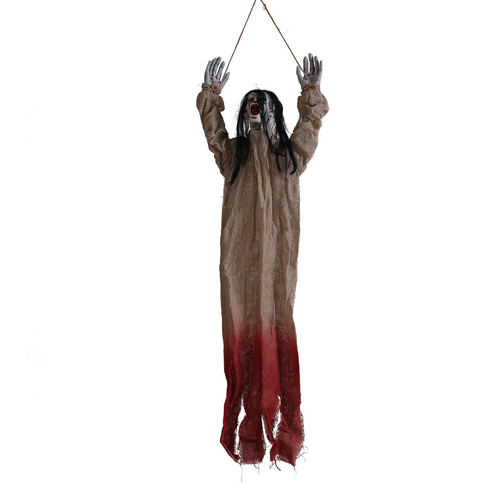 Gruselige Halloween-Deko – Schwebender Geist mit Blutflecken