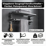 Compact Towel Holder with Suction Cups – Flexible and No Drilling Required