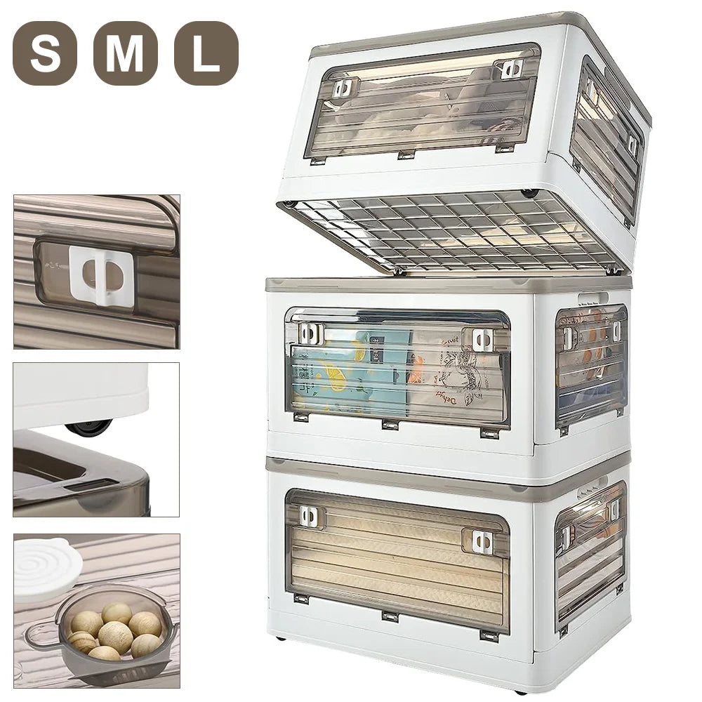 Practical Foldable Storage Box with Wheels – 27 L / 40 L / 53 L