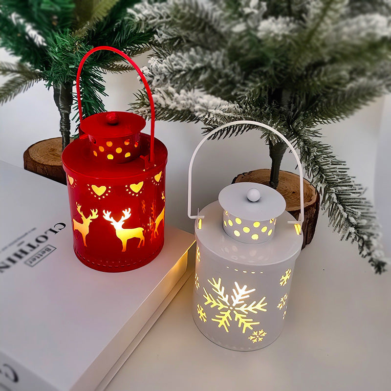 Elektronische Weihnachtskerze mit flackerndem LED-Licht – Dekorativer Eisenständer für drinnen