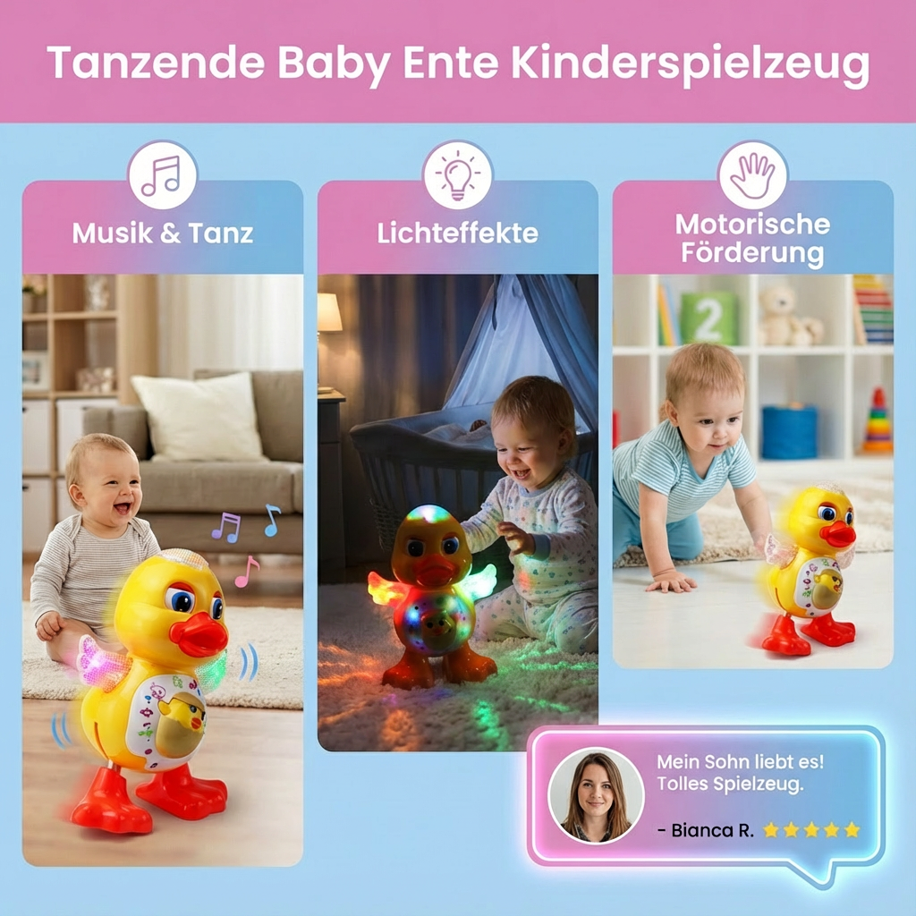 Kinderspielzeug mit tanzender Babyente