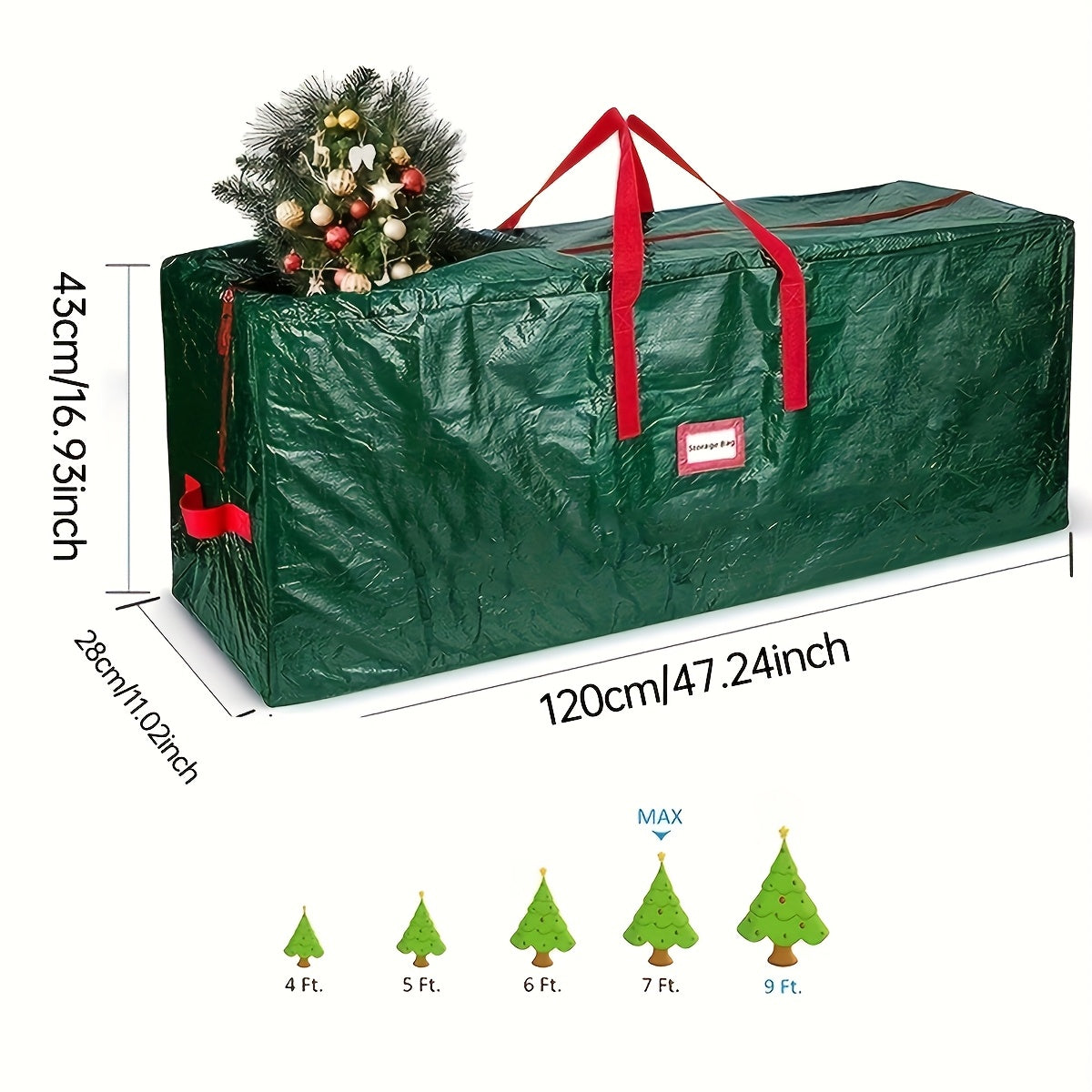 Große Aufbewahrungstasche für künstliche Weihnachtsbäume – Wasserdicht und strapazierfähiges Polyester