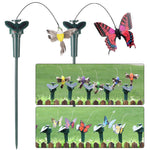 Solar-powered garden ornaments with lively movements