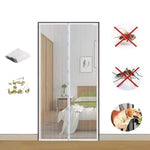 Insect screen for doors with automatic closing mechanism