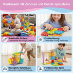 3D Zahnradspiel und Puzzle-Steine nach Montessori-Methode