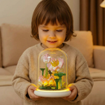 Glas mit eleganten Bausteinblumen
