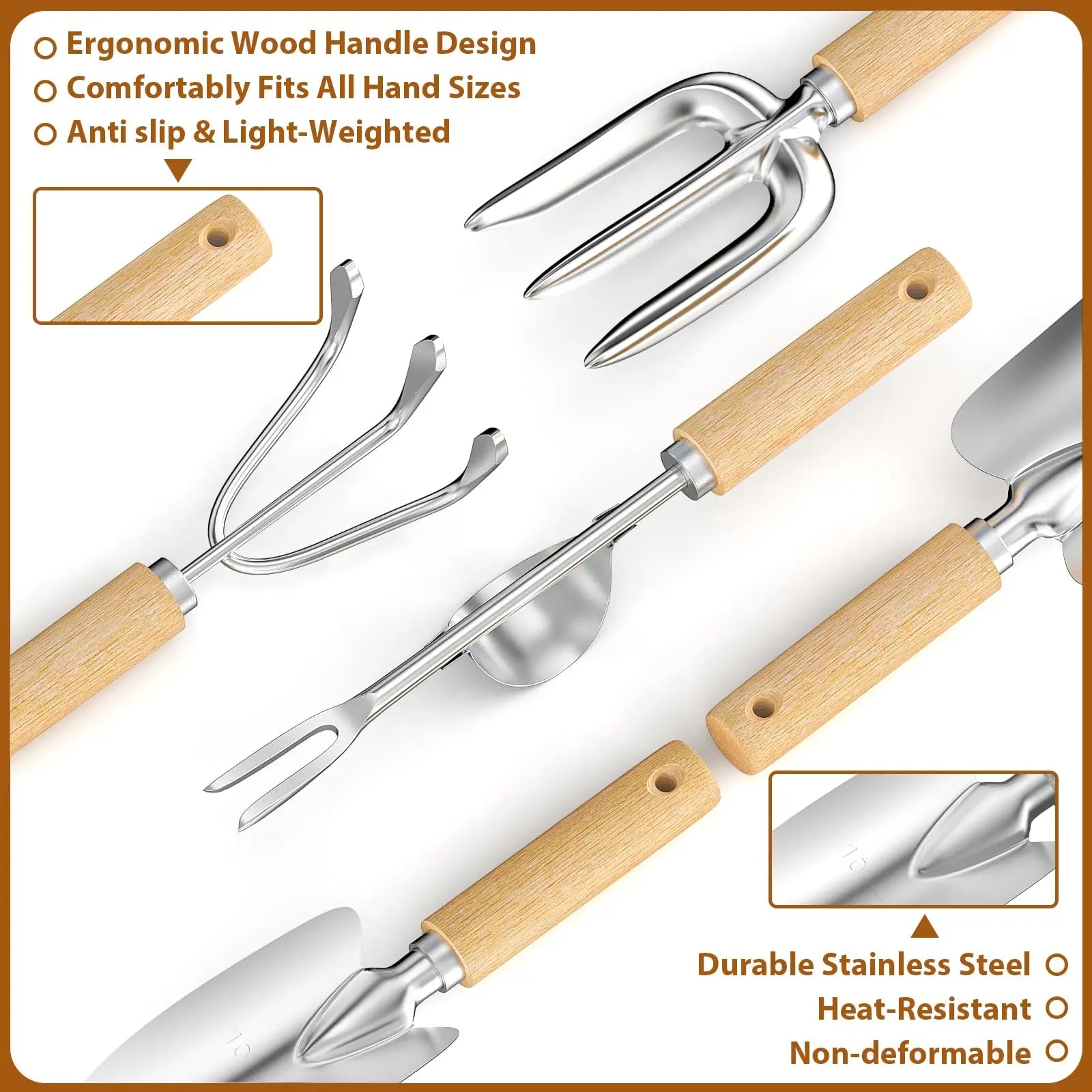 Gardening Pro 9-Piece Tool Set for Perfect Garden Care