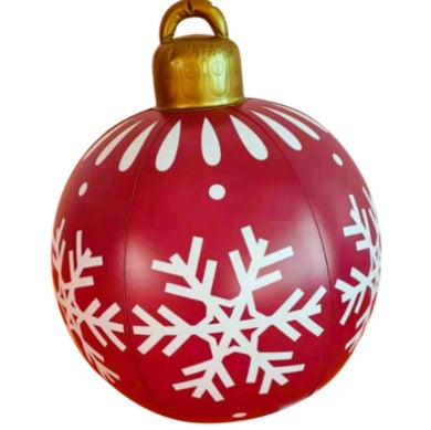 Aufblasbarer Weihnachtsball für den Außenbereich 60 cm – Wetterfeste PVC-Dekoration
