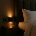 Verstellbare LED Nachtleuchte mit Drehschalter – Warmweißes Licht