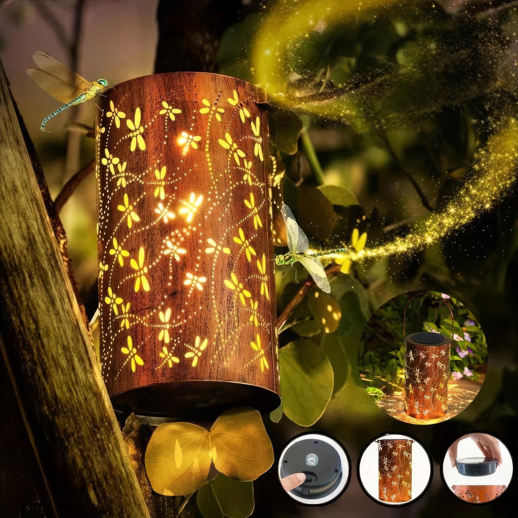 Shimmering Solar Lantern for Romantic Garden Evenings
