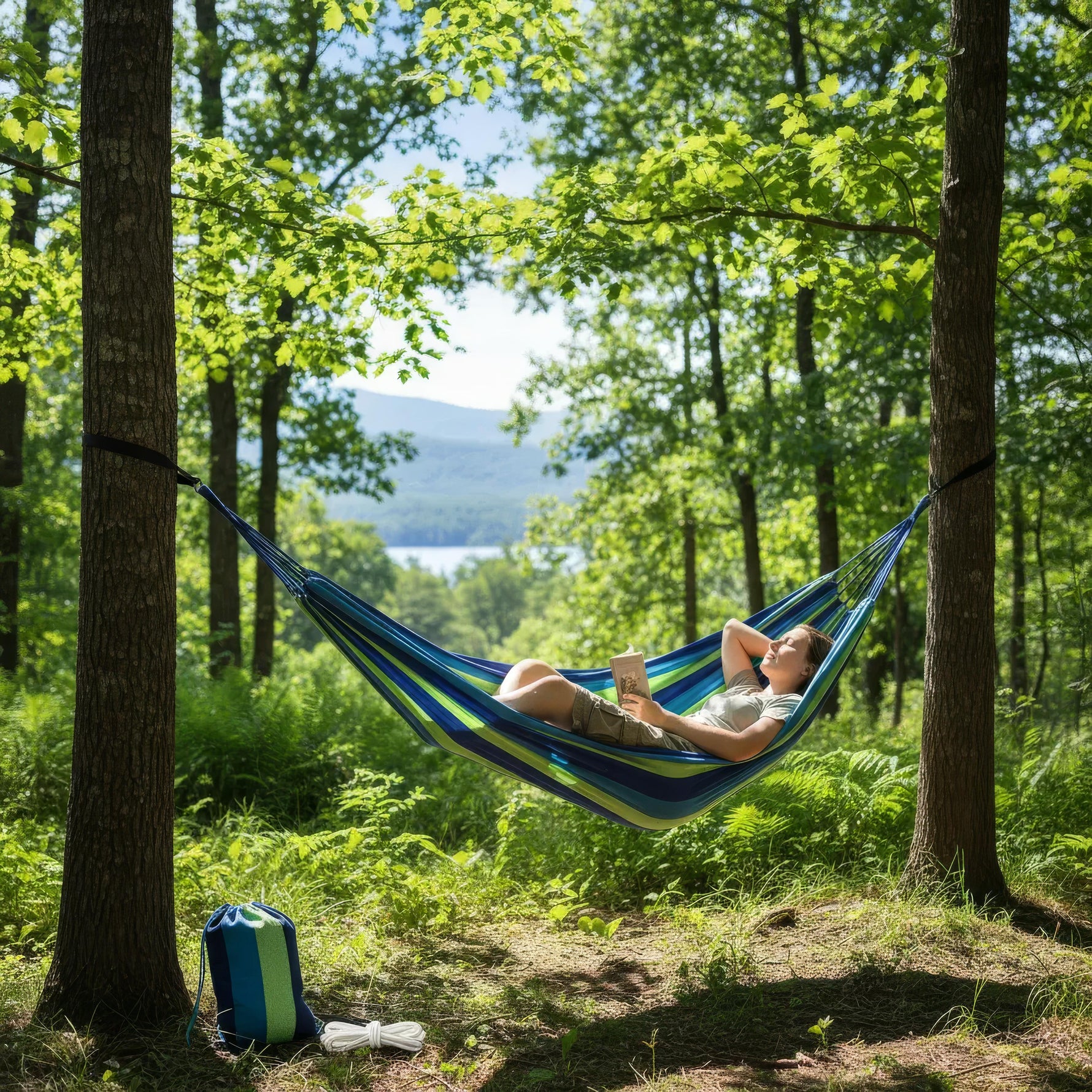 Bequeme Doppel-Hängematte – Perfekt für entspannende Stunden im Freien