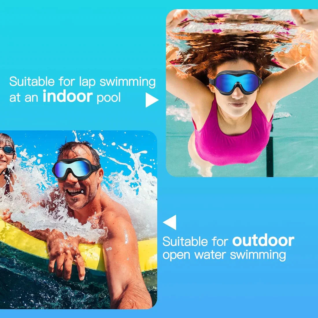 Anti-Beschlag Schwimmbrille mit Breitblick