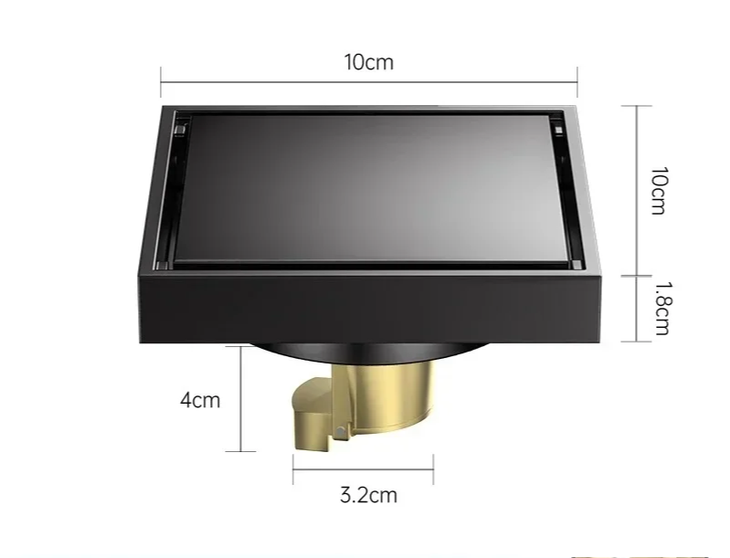 Quadratischer Edelstahl Bodenablauf AquaShield