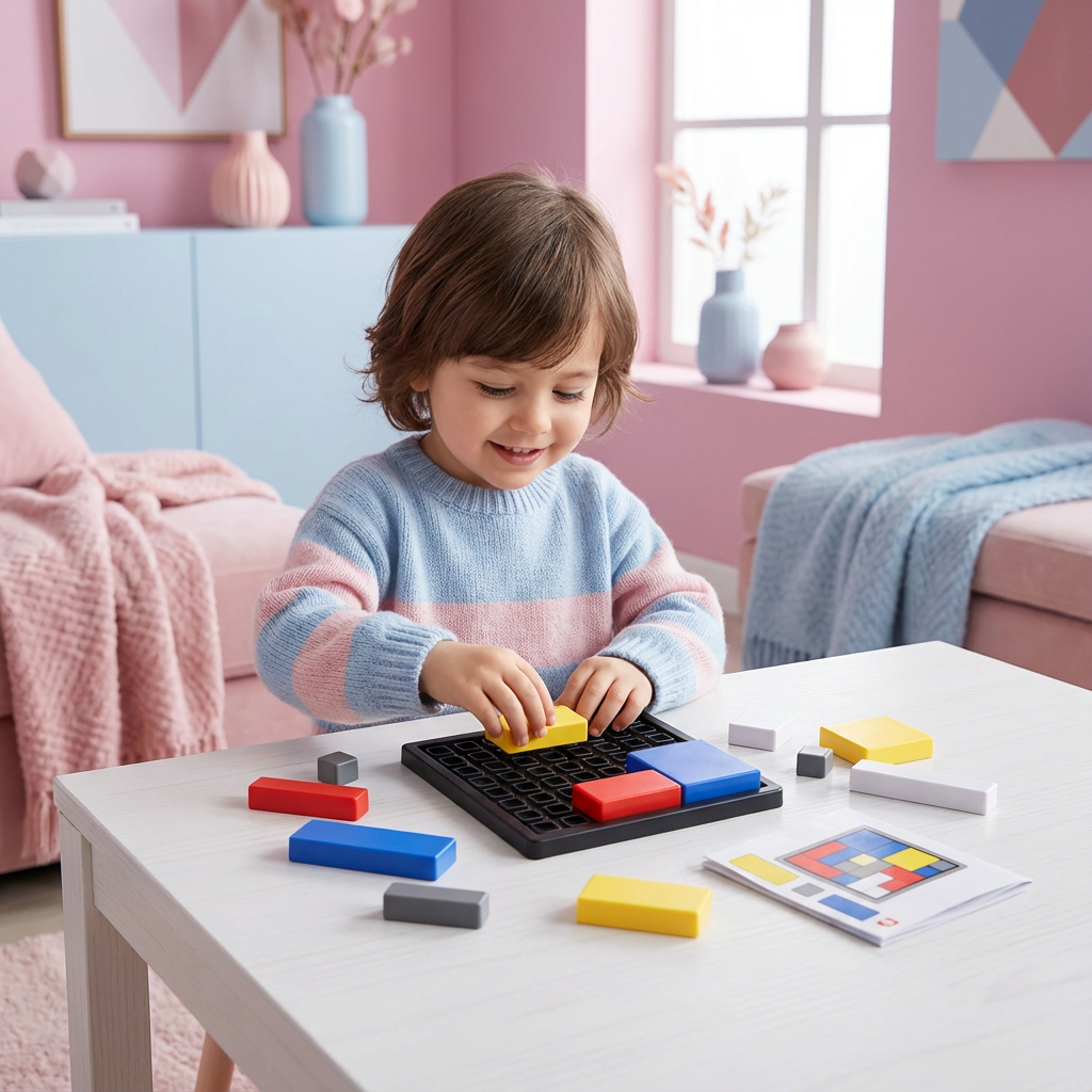 Geometrisches Puzzle-Spiel mit kreativen Blockformen