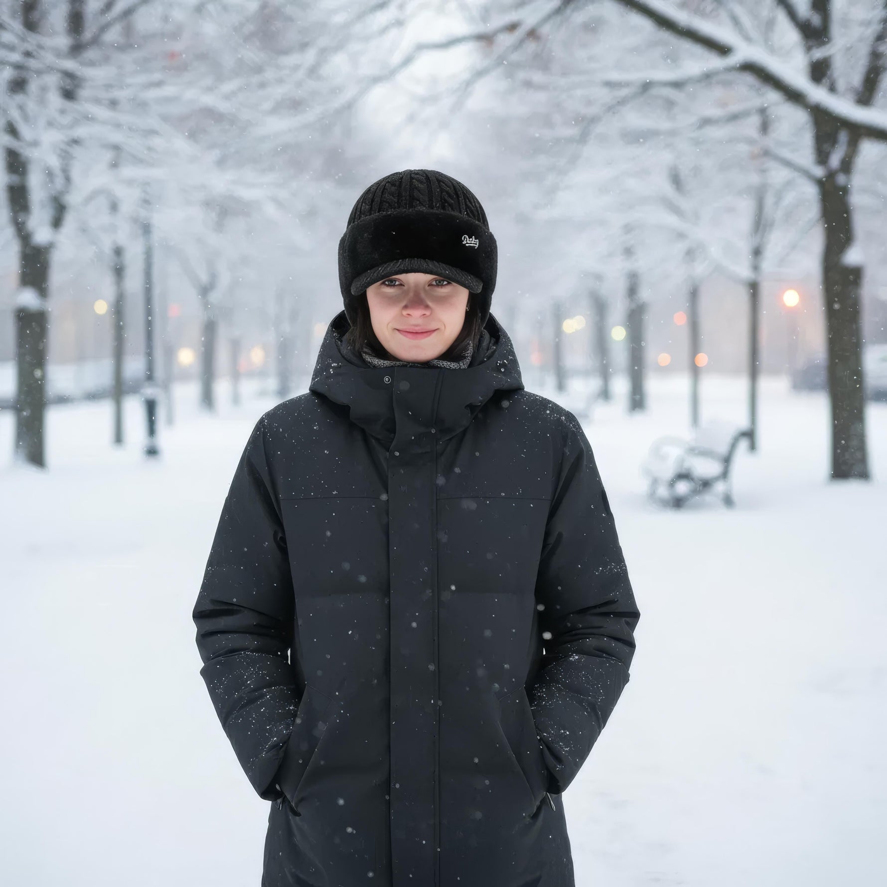 Elegant women's winter hat with a cozy lining for cold days