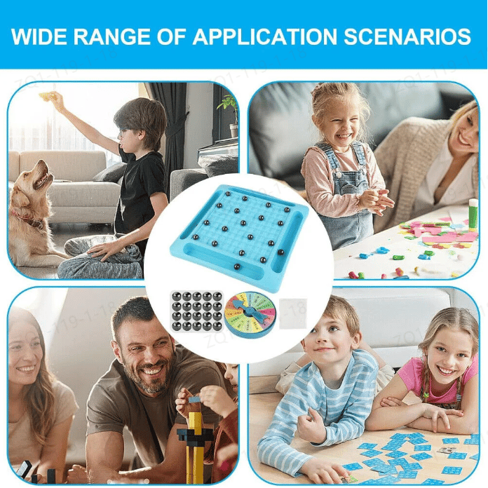 Magnetisches Strategiespiel mit 20 schwarzen Kugeln