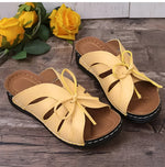 Elegante Damensandalen mit Schleife und Keilabsatz – Orthopädische Einlage