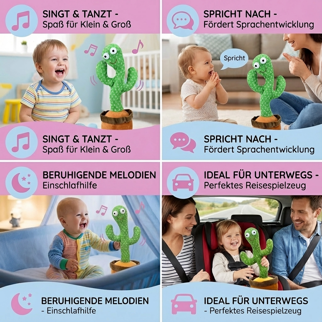 Interaktives Kinderspielzeug - Sprechender Kaktus