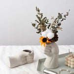 Künstlerische Handgesten Keramik Blumenvase