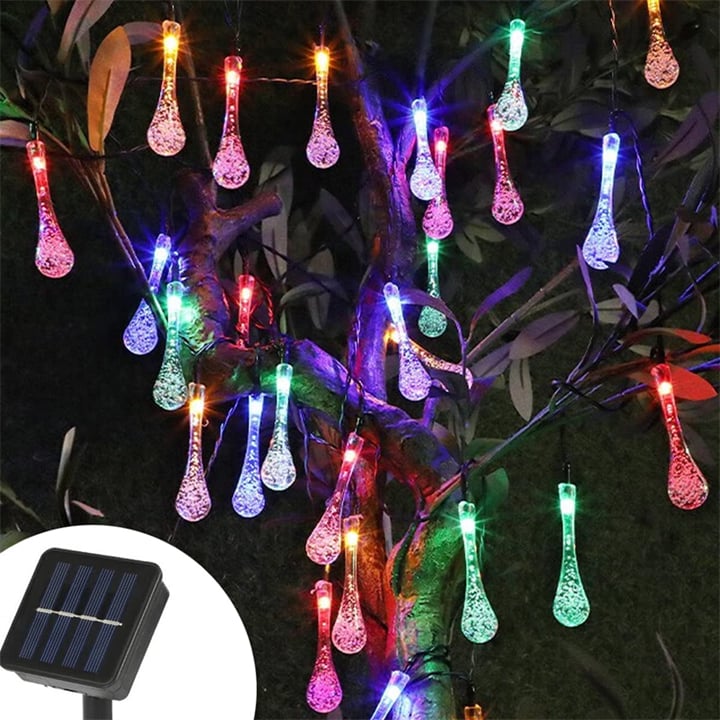 Solar-Lichterkette mit Wassertropfen-Design – 8 Modi