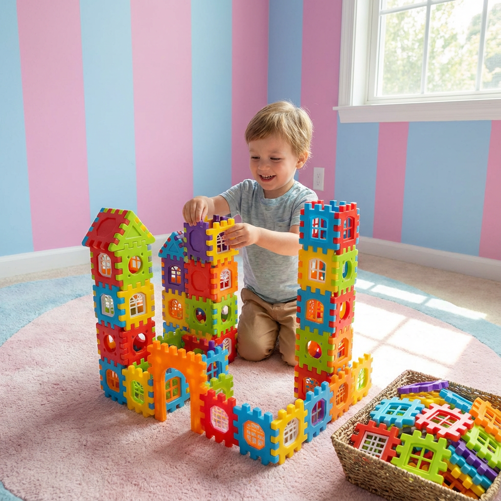Fenster Bausteine für Kinder im Montessori-Stil