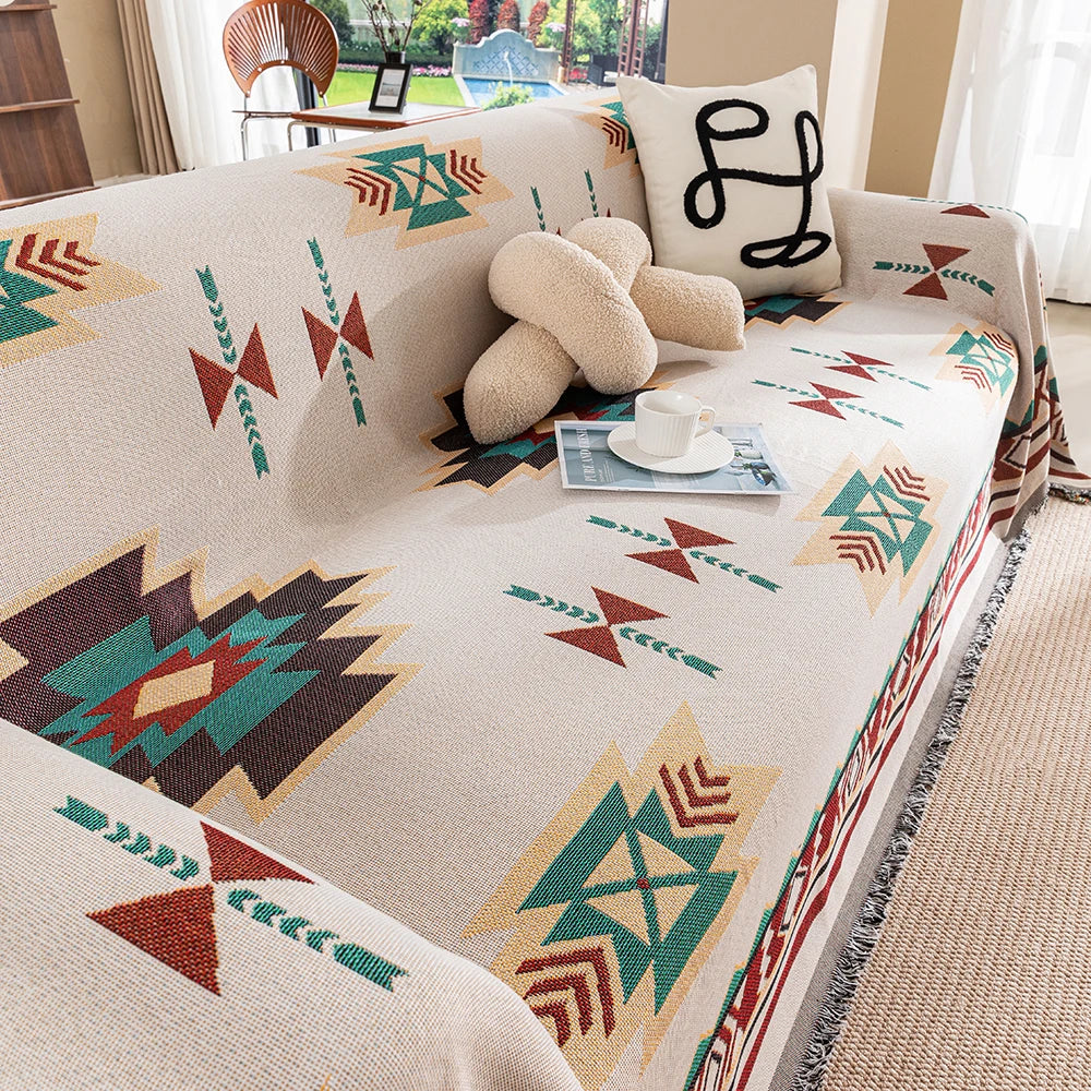 Stylish reversible blanket for a modern living ambience