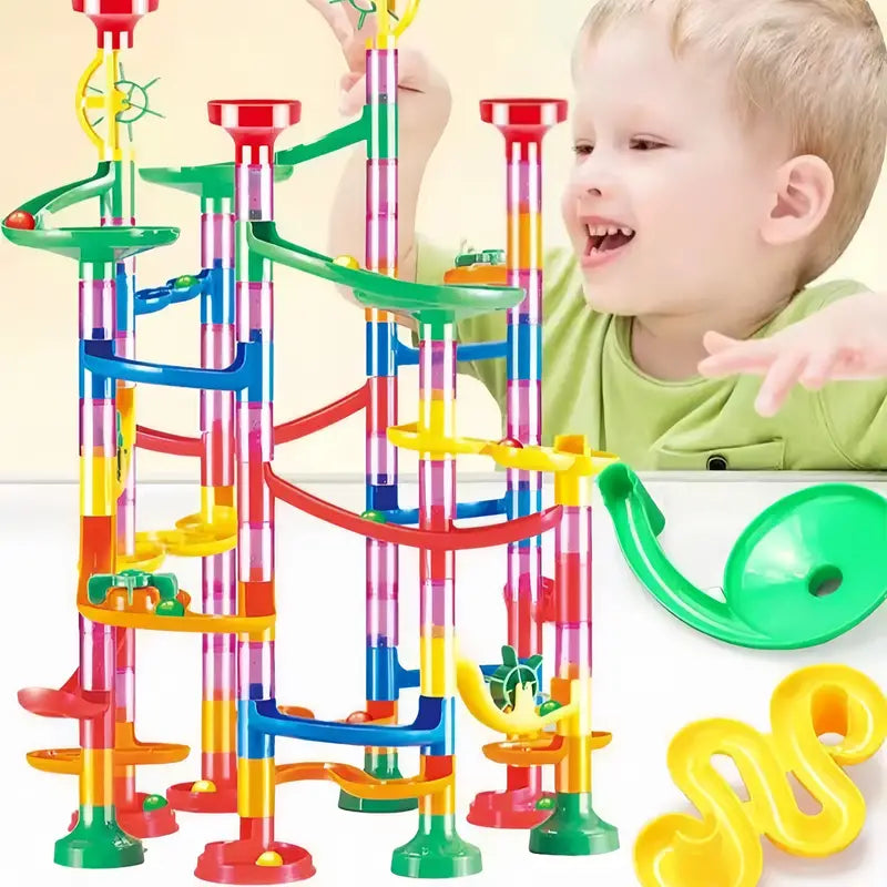 Spielset mit Säulen für Murmelbahn-Bausteine