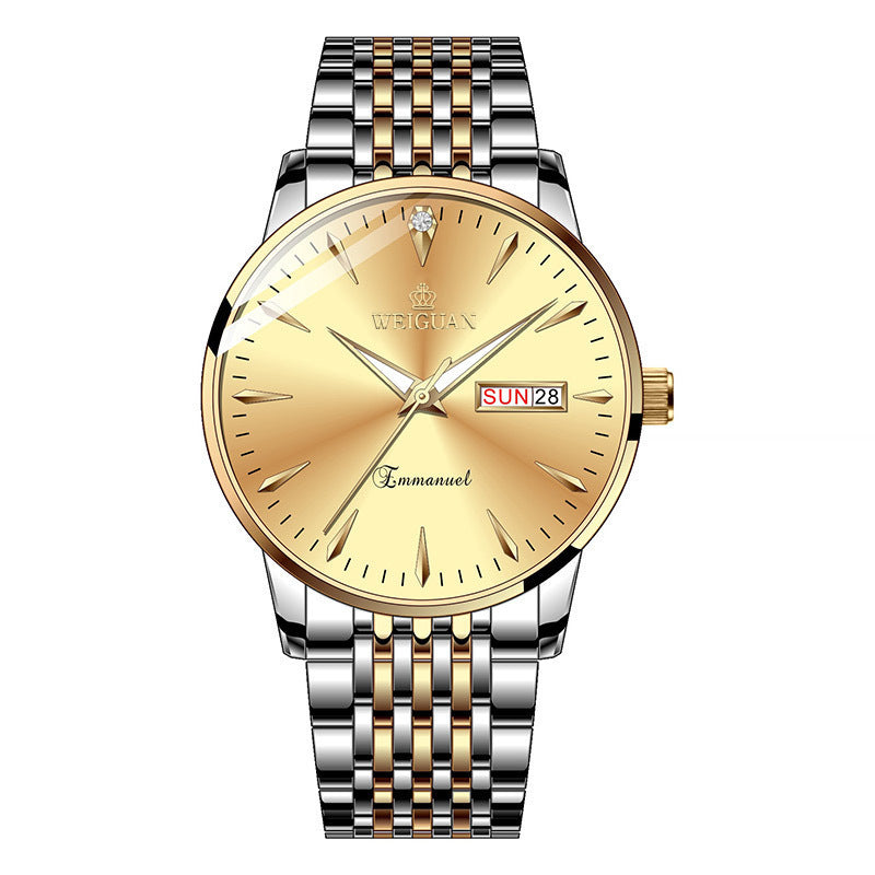 Stilvolle Herrenarmbanduhr mit automatischem Kalender und Luminiszenz