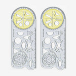 Vielseitiger Geometrie-Lineal mit drehbarem Winkelmesser