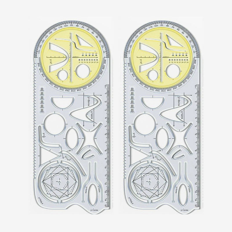 Vielseitiger Geometrie-Lineal mit drehbarem Winkelmesser