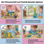Spielset mit Bausteinen für Wissenschaft und Technik im 3in1-Design
