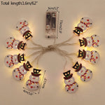Festliche LED-Lichterkette mit Schneemann und Tannenbaum