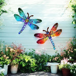 Dynamic 3D Wrought Iron Dragonfly Wall Decor