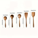 Sustainable Teak Wood Cooking Tools Set for Kitchen Use