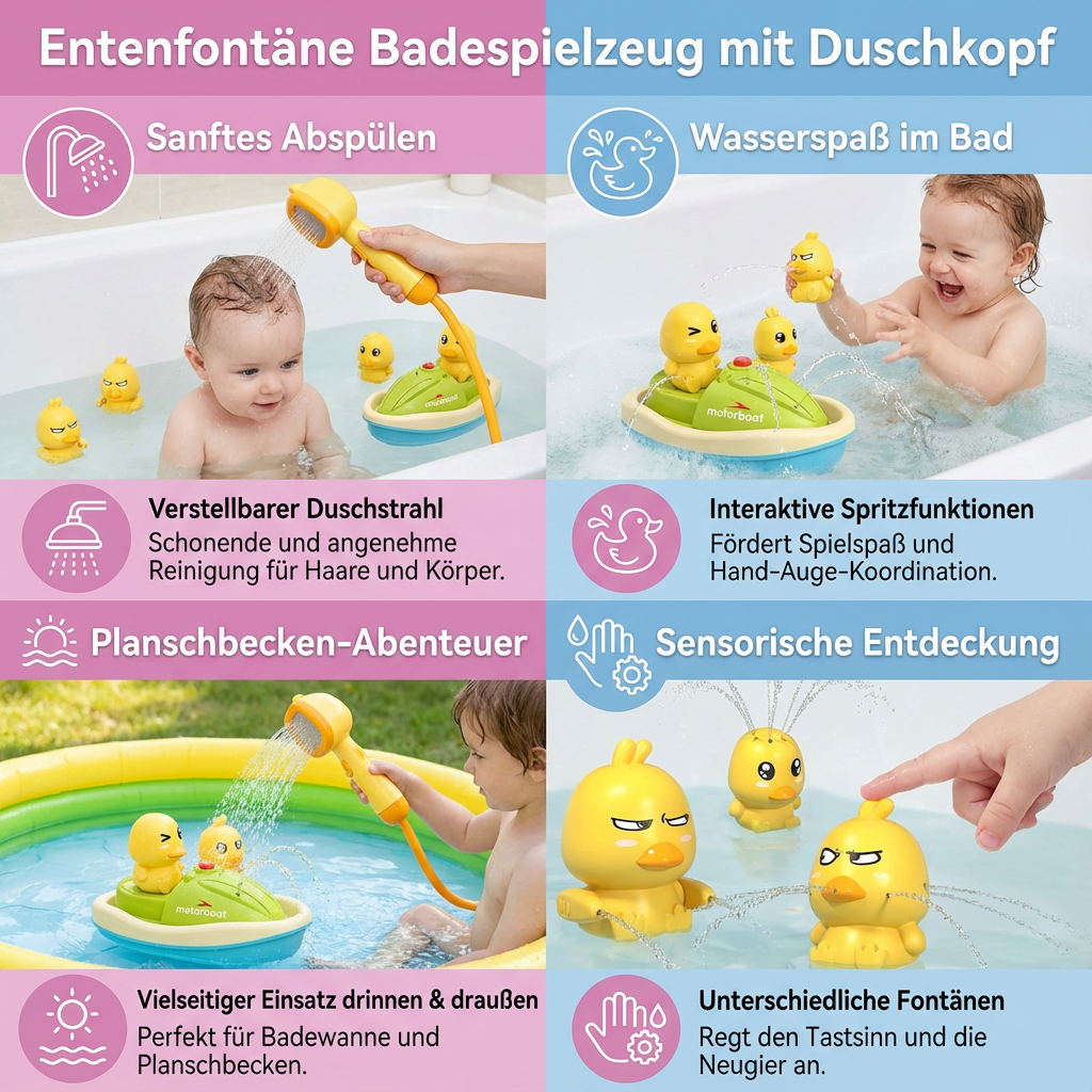 Duschkopf-Badespielzeug in Form einer Ente