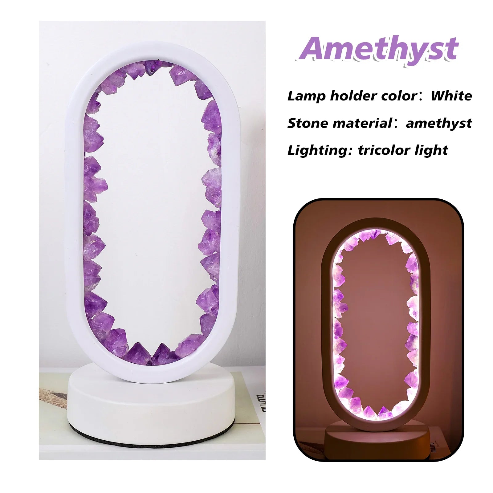 Handgefertigte Amethystlampe für Entspannung und Ruhe – CrystalGlow