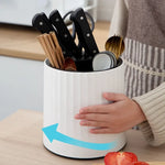 360° drehbarer großer Küchenorganizer für Messer und Besteck