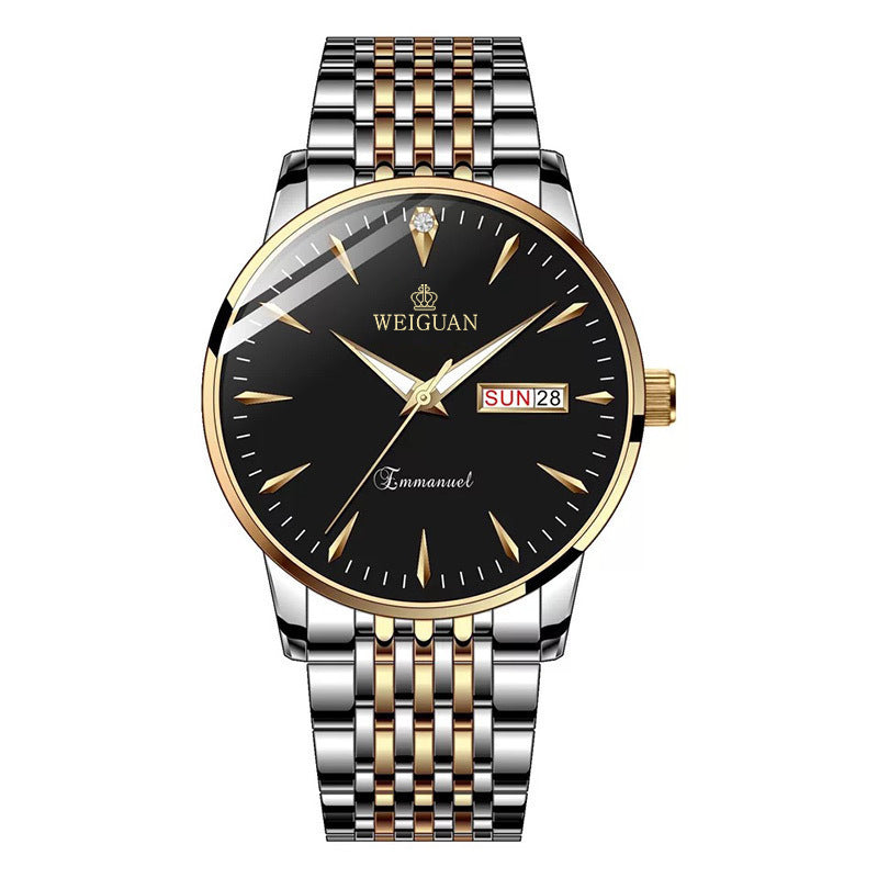 Stilvolle Herrenarmbanduhr mit automatischem Kalender und Luminiszenz