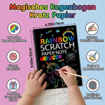 Regenbogenfarbenes Kratzpapier für kreative Kunstwerke