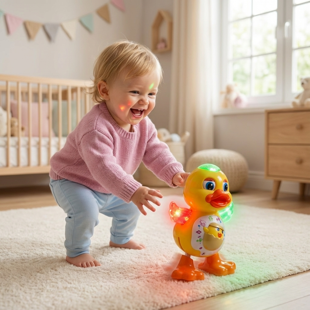 Kinderspielzeug mit tanzender Babyente