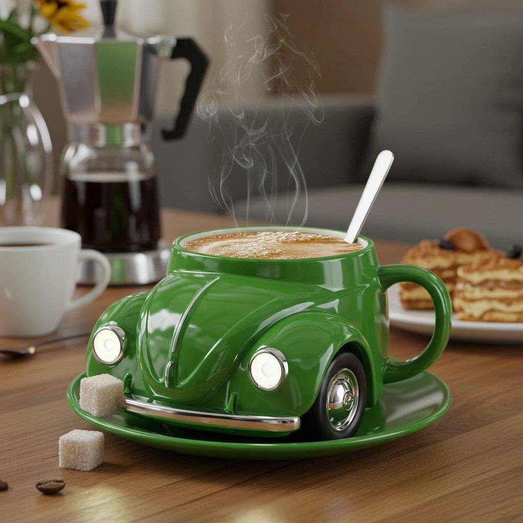 Retro-Ceramic-Becher mit 3D-Design – Ideal für Kaffee und Tee