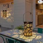 Solare Gartenlaterne mit Sonnenblumen-Motiv