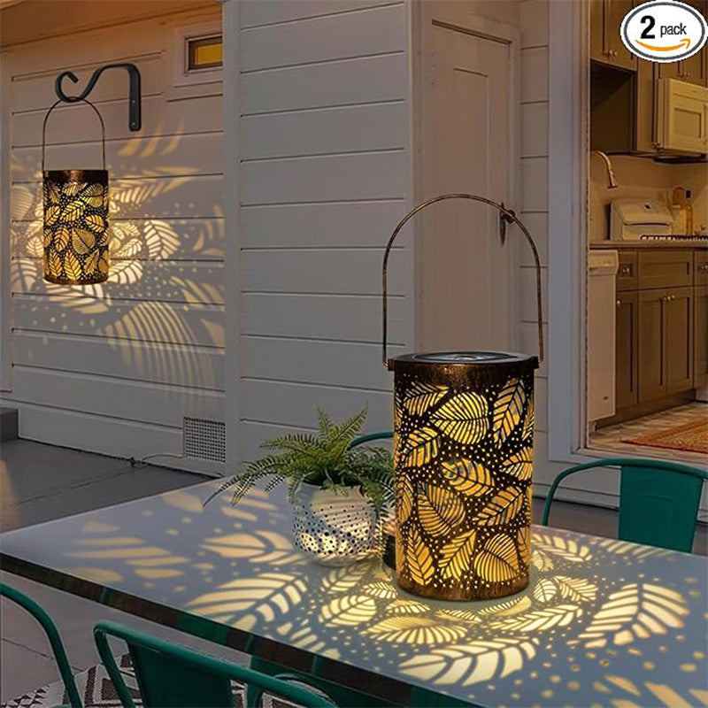 Solare Gartenlaterne mit Sonnenblumen-Motiv