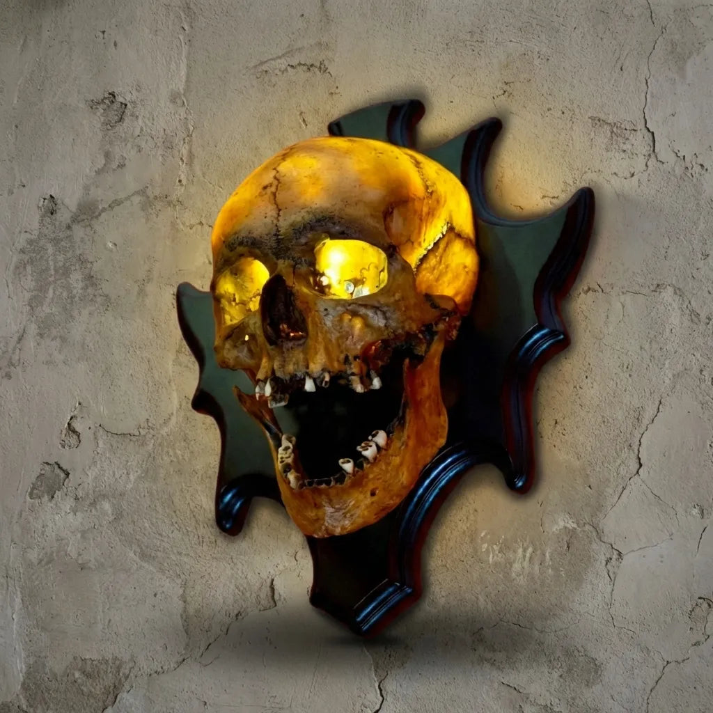 Unique Skull Wall Light – Spooky Home Decoration for Creepy Atmosphere