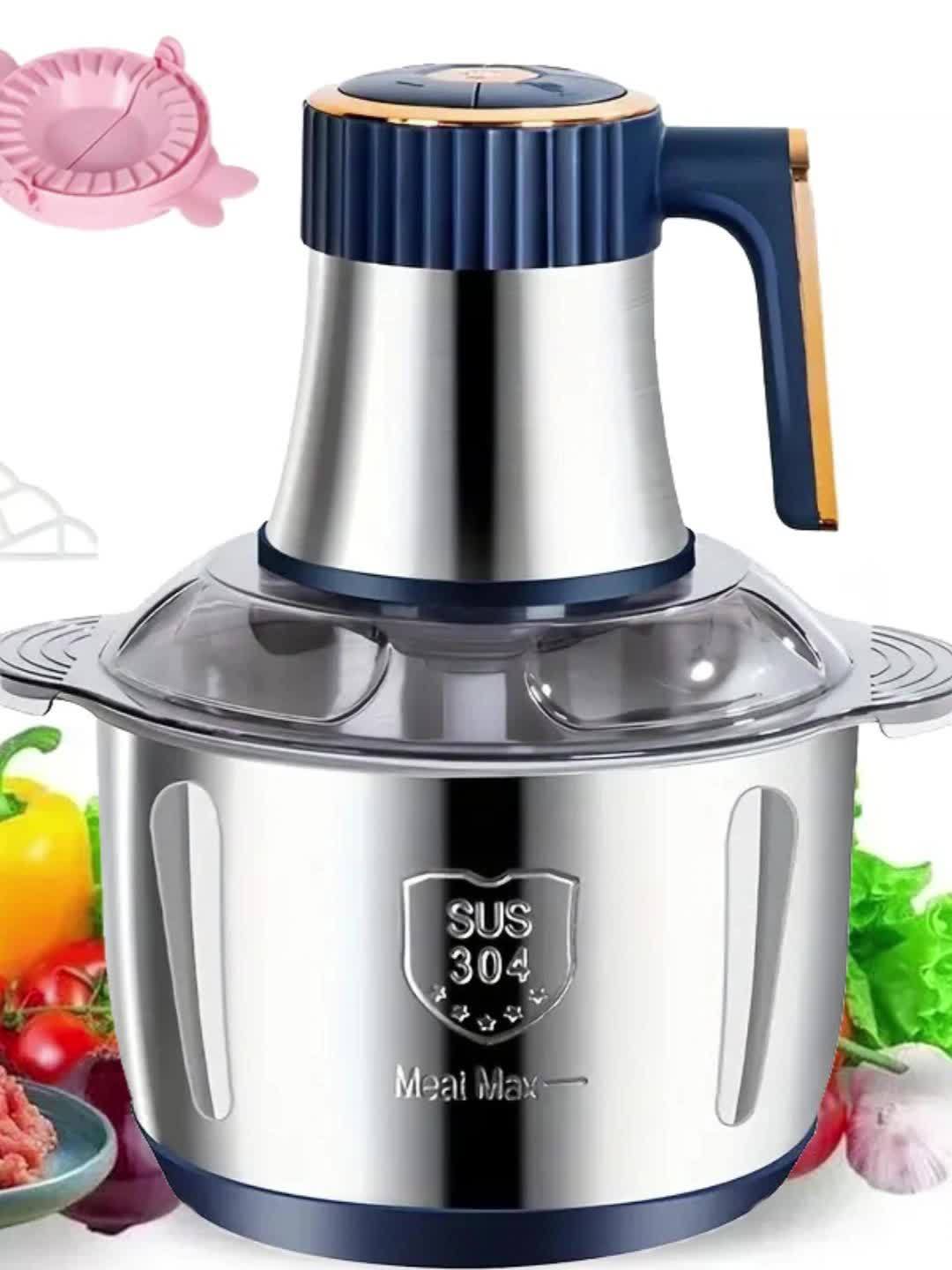 Küchenprofi | Robuster Edelstahl Lebensmittelzerkleinerer – Effizienter Fleischwolf & Gemüseschneider (5L, 5000 U/min)