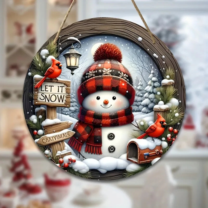 Elegant Winter Wreath | Snowman Design for Festive Accents | Ø 20 cm