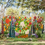 Lebendige Metallblüten und Schmetterlings Sichtschutz für den Garten