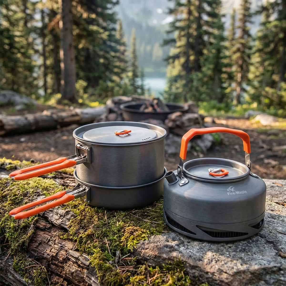 Camping Cookware Set for Quick Meals - Outdoor Heat Exchanger