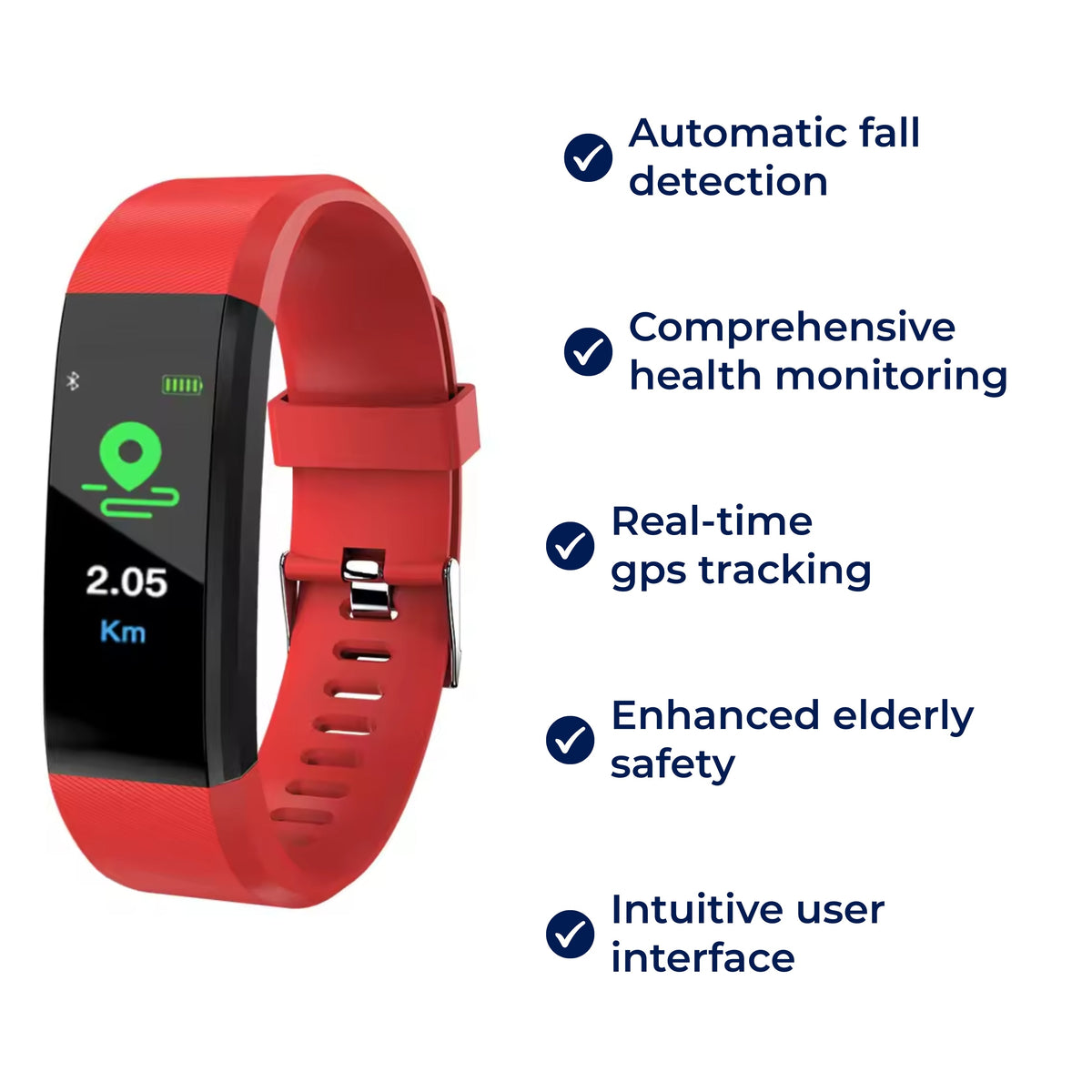 Smartwatch for Seniors - GPS, Health Tracking & Fall Alert Features