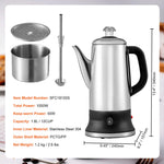 Elektrische Kaffeekanne aus Edelstahl mit Warmhaltefunktion